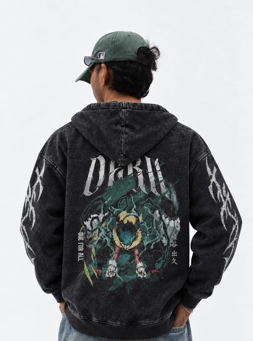 Dark Deku – Hoodie – model shot | My Hero Academia