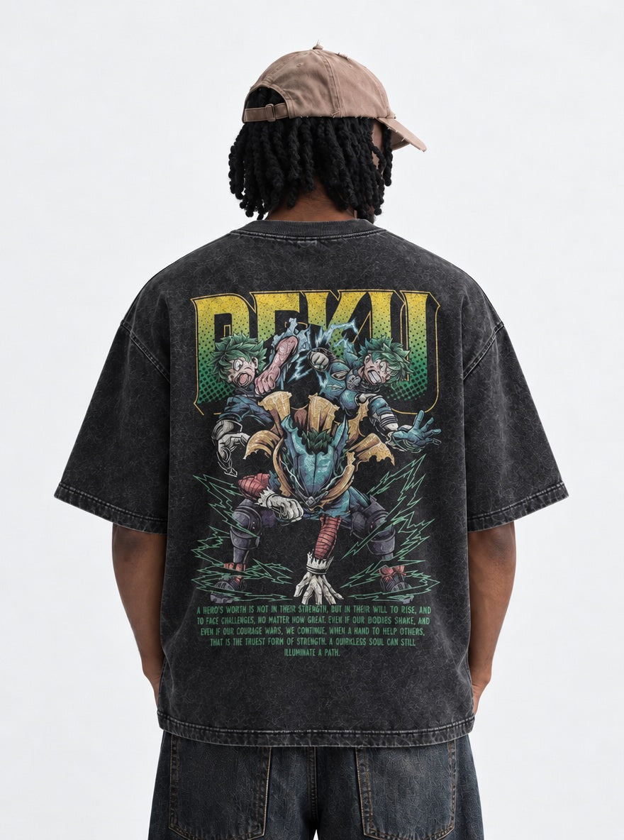 Deku's Resolve – T-Shirt – model shot | My Hero Academia