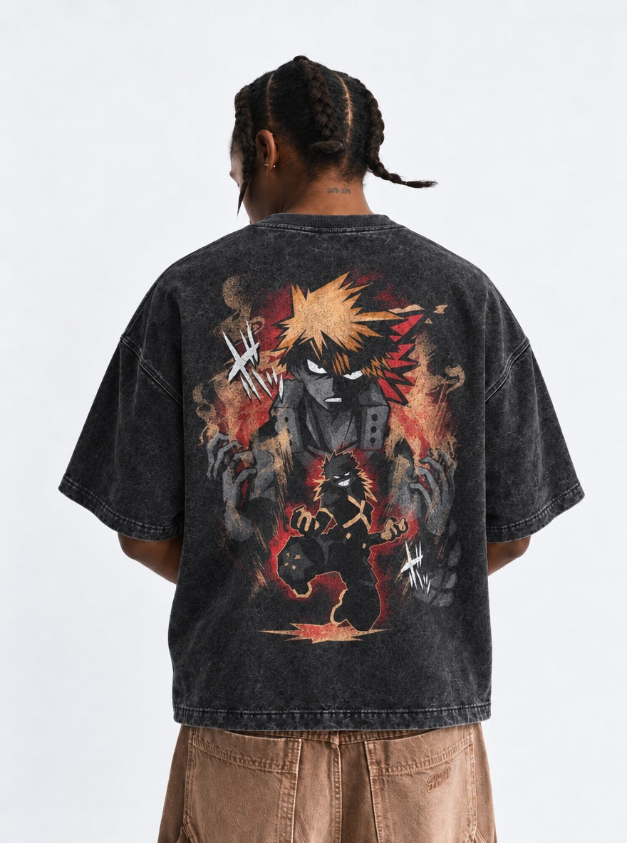Bakugo Wrath – T-Shirt – model shot | My Hero Academia