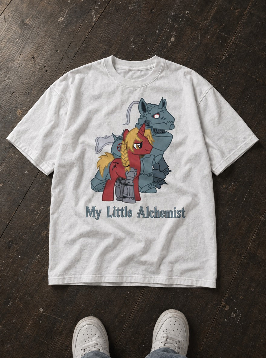 My Little Alchemist – White Tee – flat-lay | Meme Tees