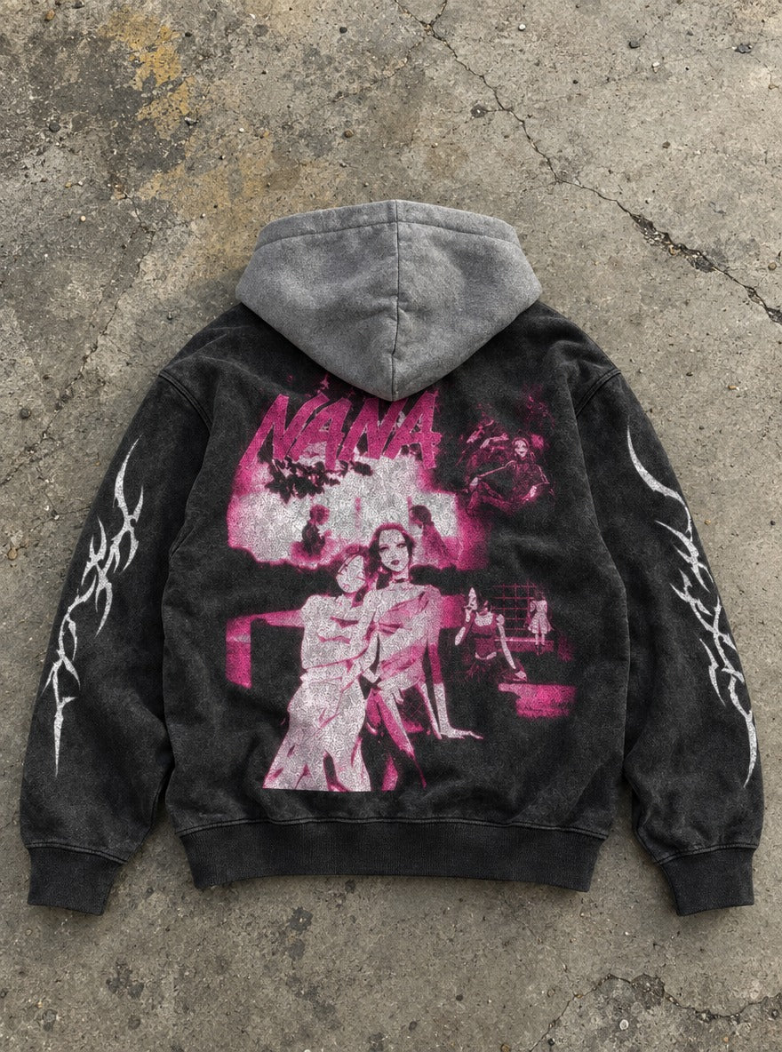 Close Collage – Black & Grey Hoodie – flat-lay | Nana