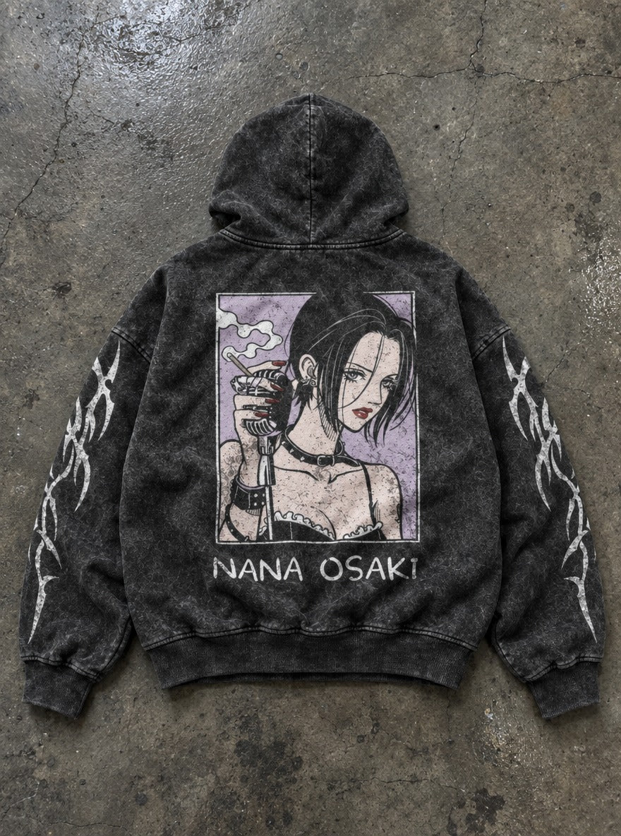 Gothic Mic – Hoodie – flat-lay | Nana