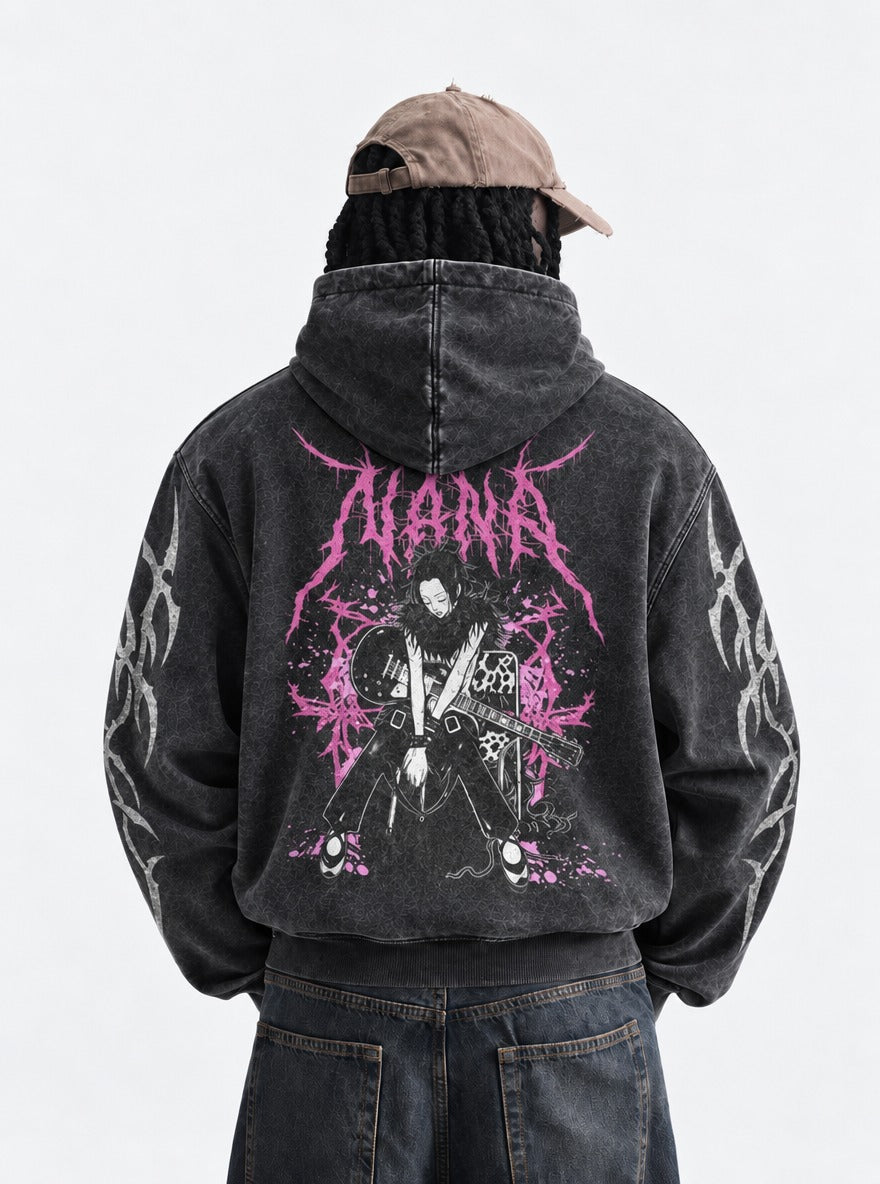 Guitar Splatter – Hoodie – model shot | Nana