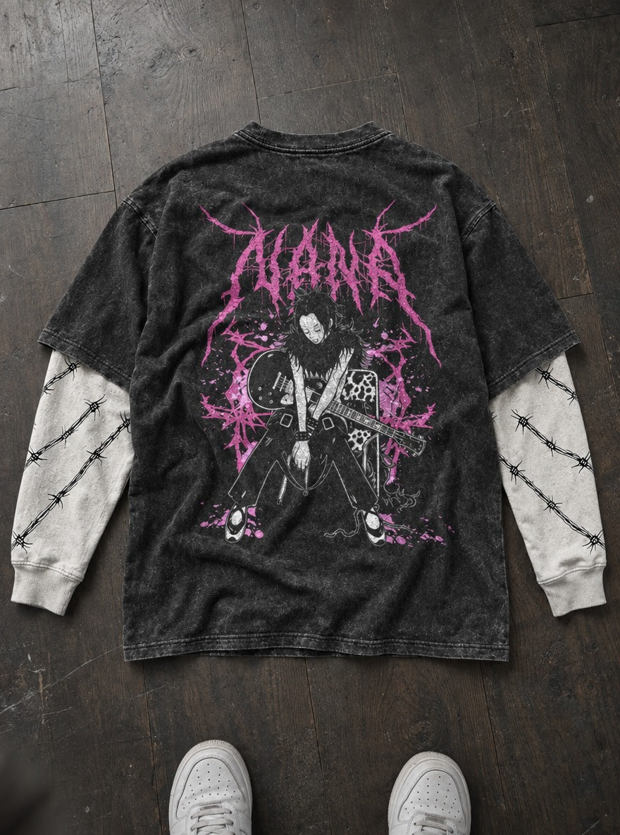Guitar Splatter – Double Sleeves – flat-lay | Nana