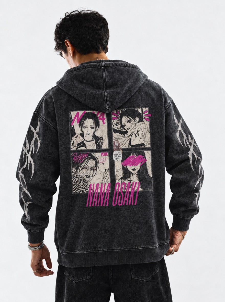Panel Glitch – Hoodie – model shot | Nana