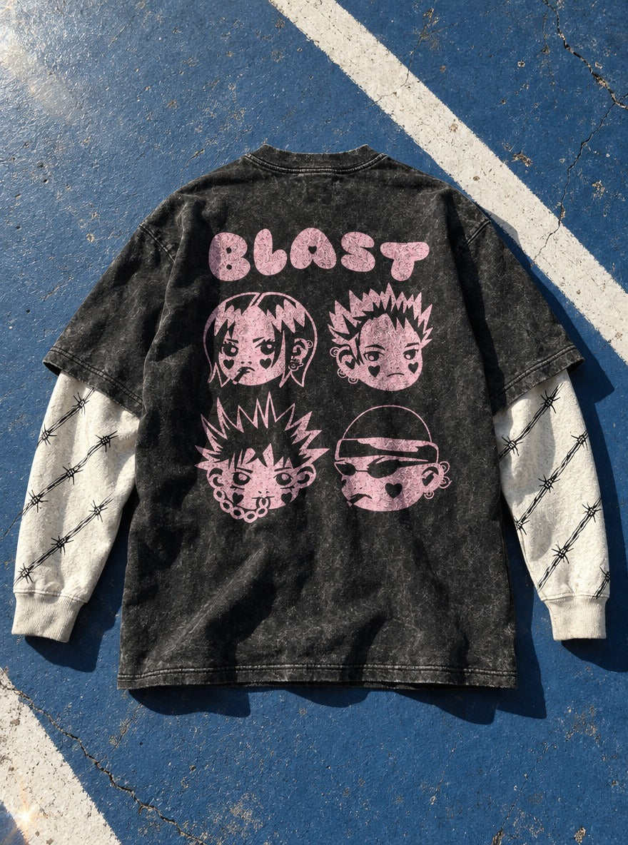 Pink Chibi – Double Sleeves – flat-lay | Nana