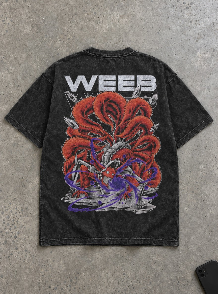 Kurama Unleashed – T-Shirt – flat-lay | Naruto