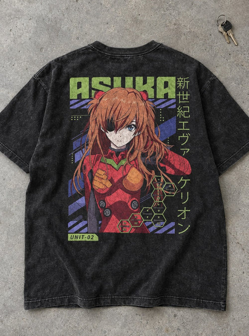 Asuka Eyepatch – T-Shirt – flat-lay | Neon Genesis Evangelion