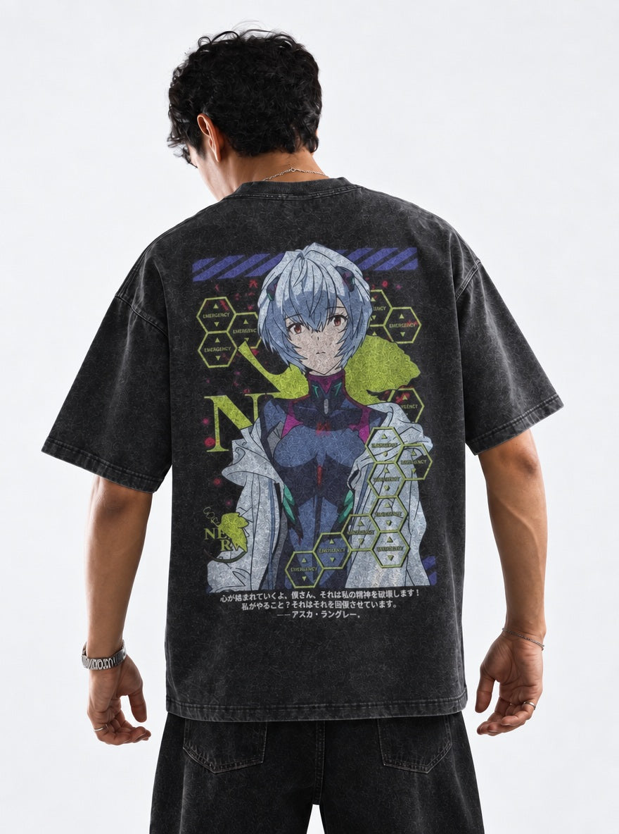 Rei Plugsuit – T-Shirt – model shot | Neon Genesis Evangelion