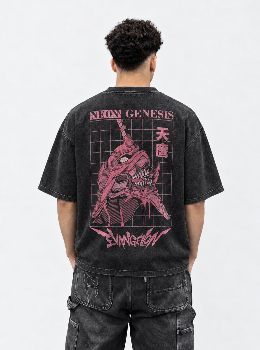 Unit-01 Berserk – T-Shirt – model shot | Neon Genesis Evangelion