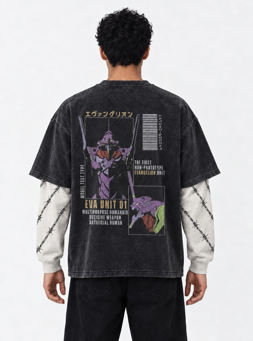 Unit-01 Spec Sheet – Double Sleeves – model shot | Neon Genesis Evangelion