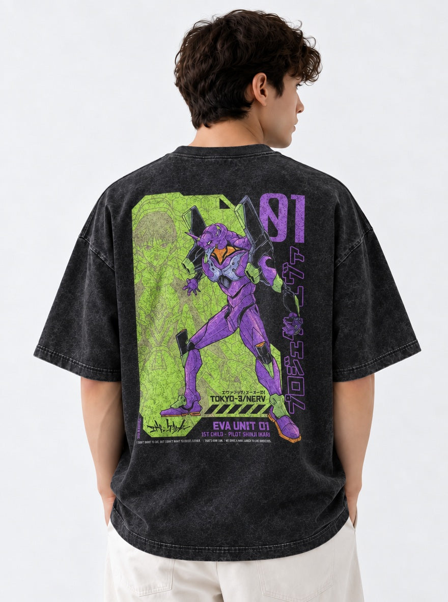 Unit-01 Tokyo-3 – T-Shirt – model shot | Neon Genesis Evangelion