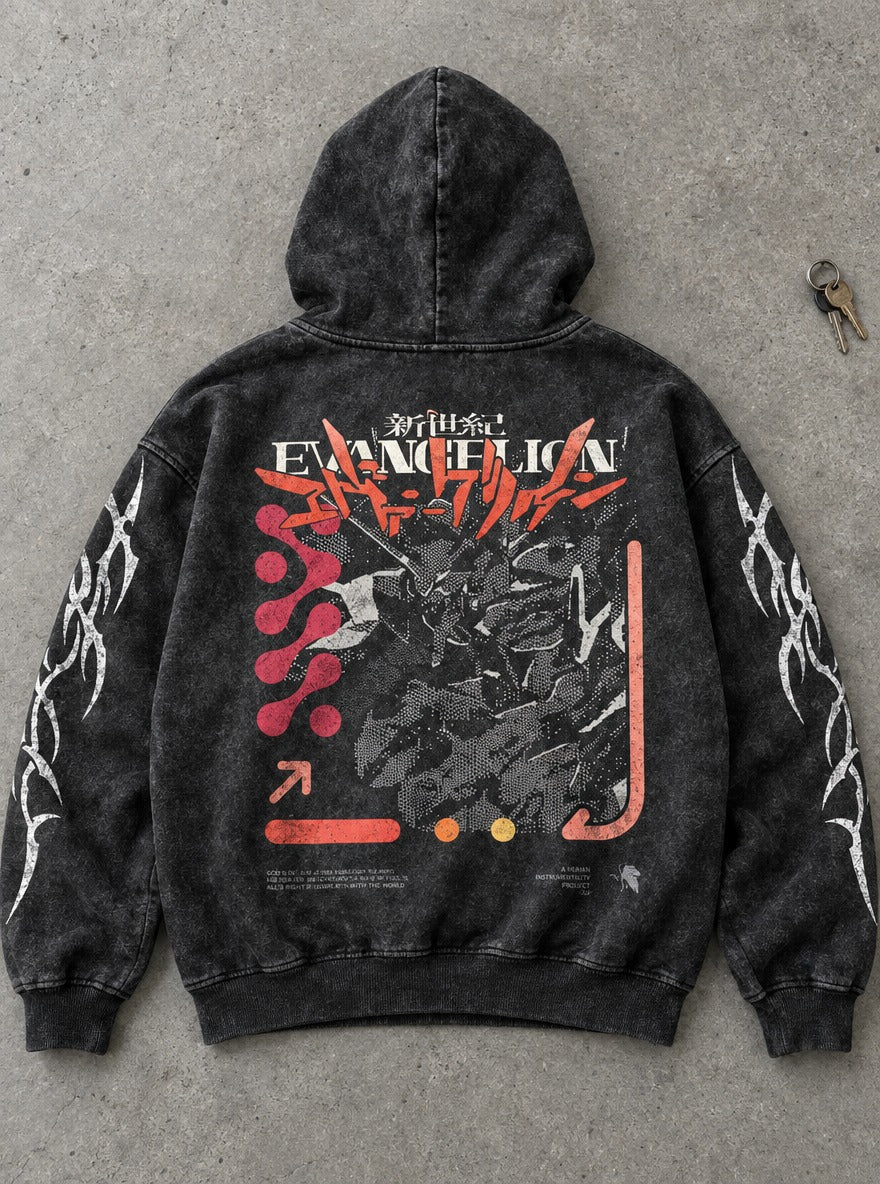 Nerv Motto – Hoodie – flat-lay | Neon Genesis Evangelion
