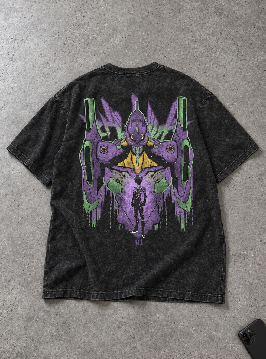 Shinji & Unit-01 – T-Shirt – flat-lay | Neon Genesis Evangelion