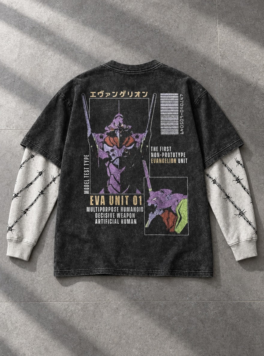 Unit-01 Spec Sheet – Double Sleeves – flat-lay | Neon Genesis Evangelion