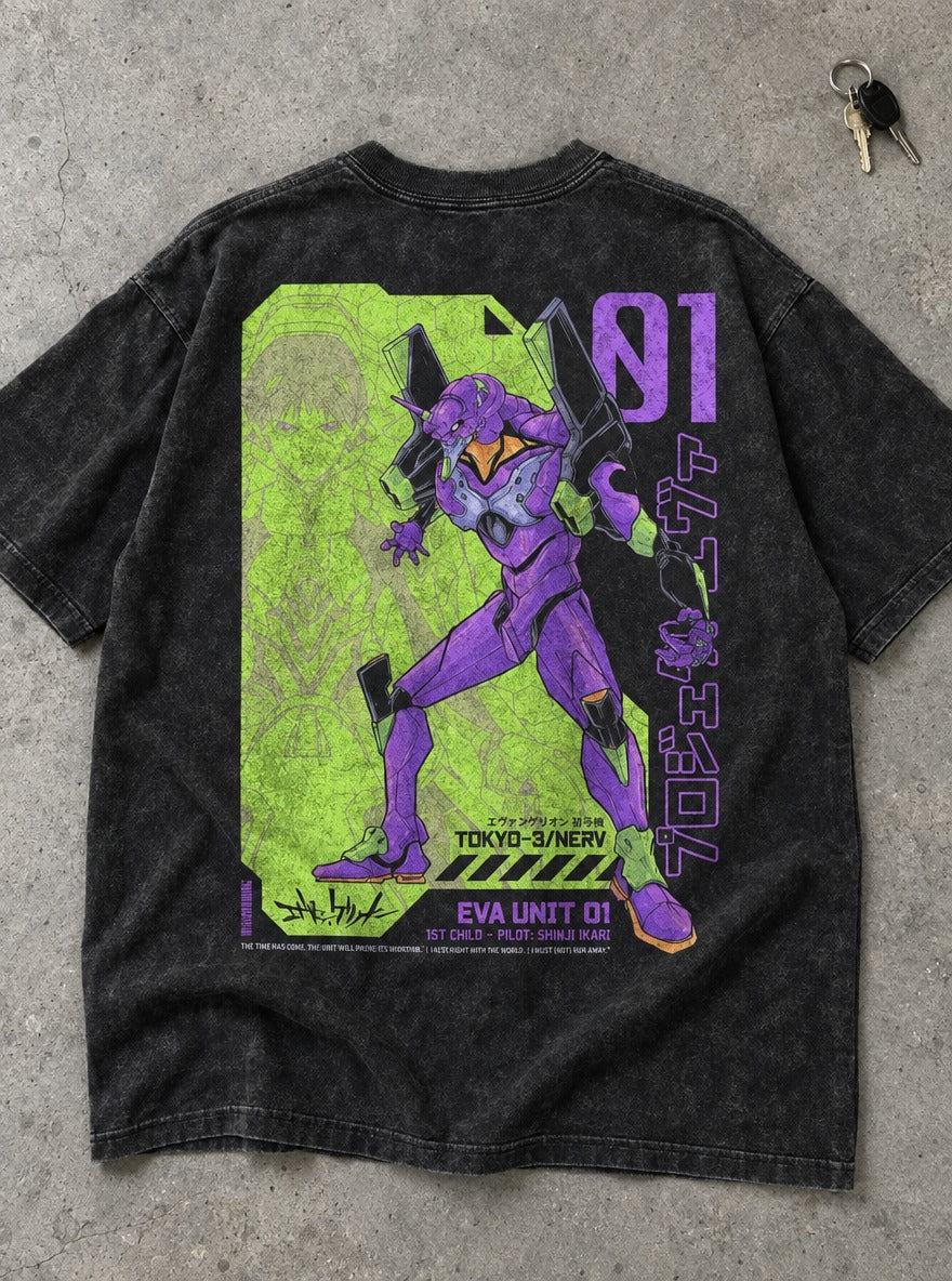 Unit-01 Tokyo-3 – T-Shirt – flat-lay | Neon Genesis Evangelion