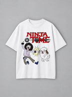 Ninja Time – White Tee – mockup | Meme Tees