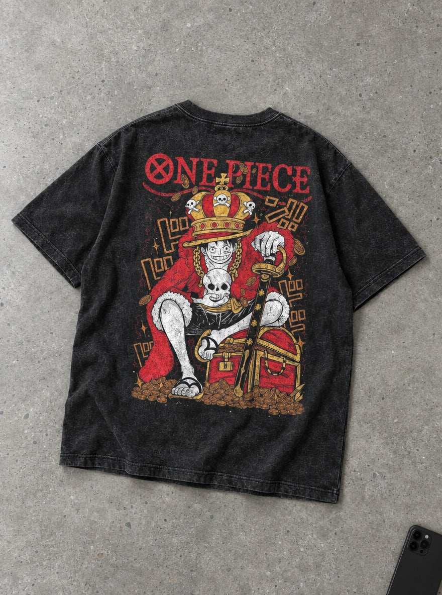 Pirate King Luffy – T-Shirt – flat-lay | One Piece