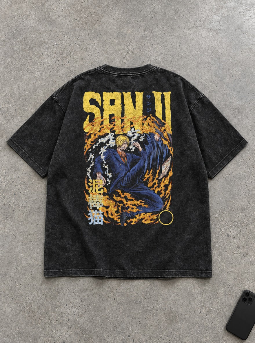 Sanji Fire Kick – T-Shirt – flat-lay | One Piece