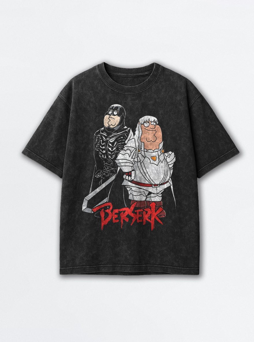 Peter Griffith – Black Acid Wash Tee – mockup | Meme Tees