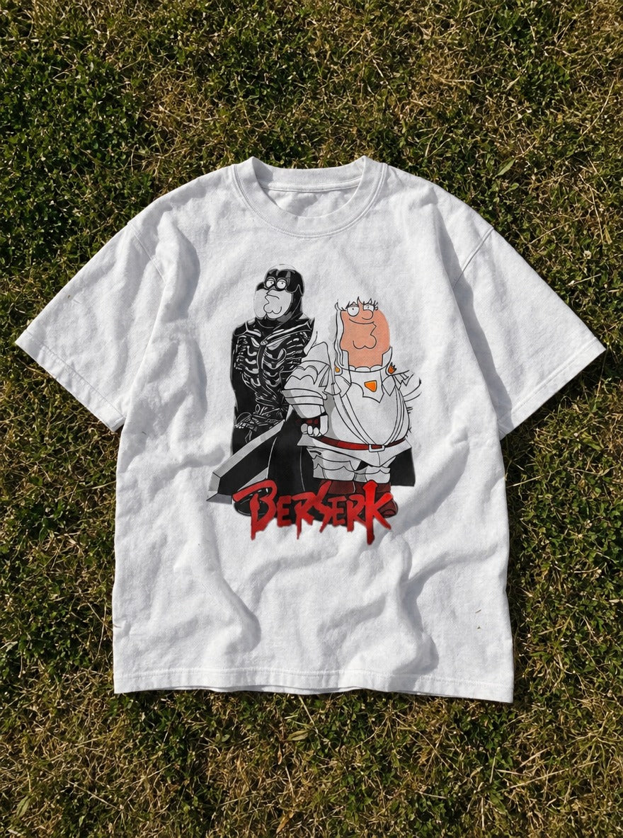 Peter Griffith – White Tee – flat-lay | Meme Tees