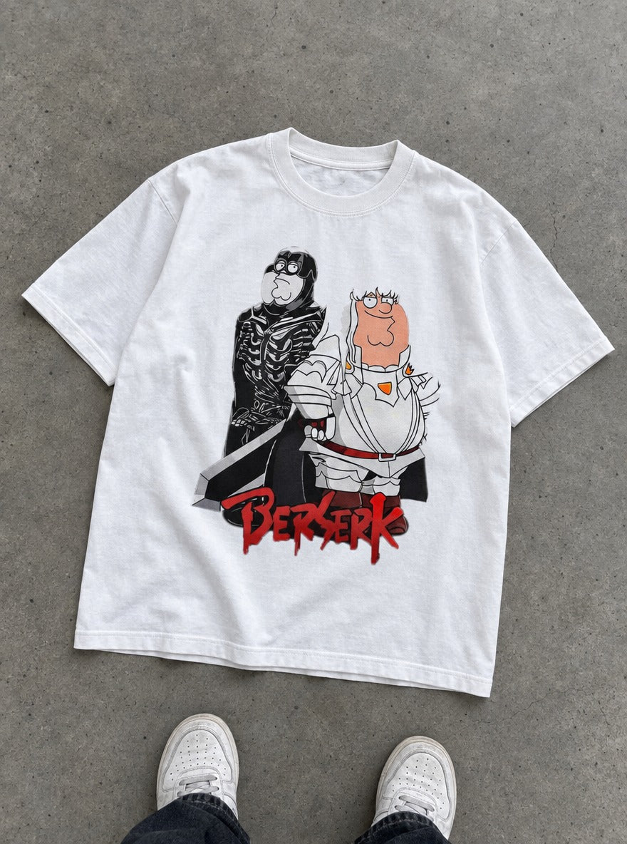 Peter Griffith – White Tee – flat-lay | Meme Tees