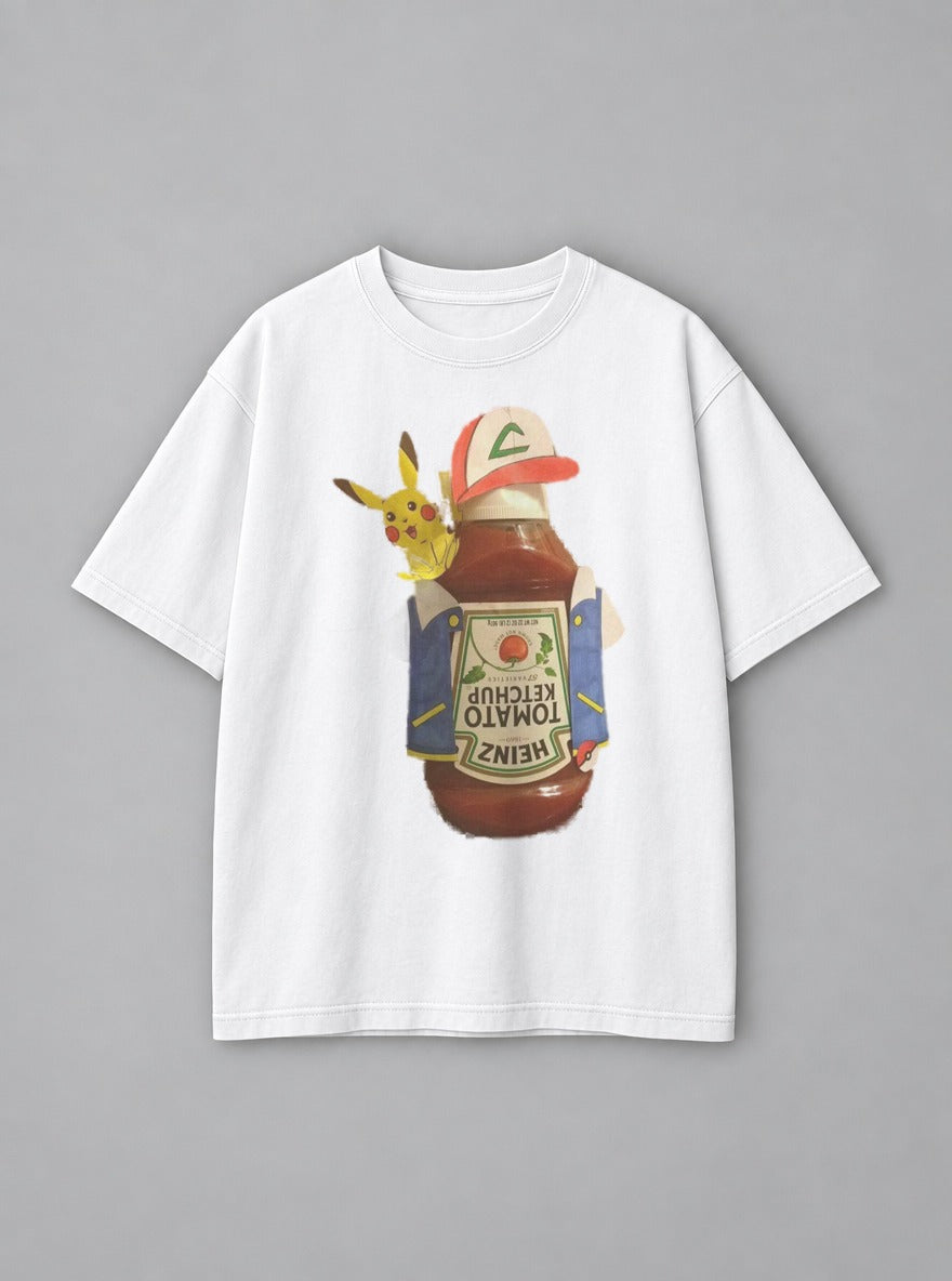 Heinz Ketchum – White Tee – mockup | Pokemon