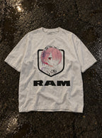 Ram – White Tee – flat-lay | Meme Tees