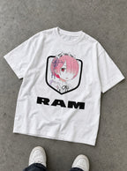 Ram – White Tee – flat-lay | Meme Tees