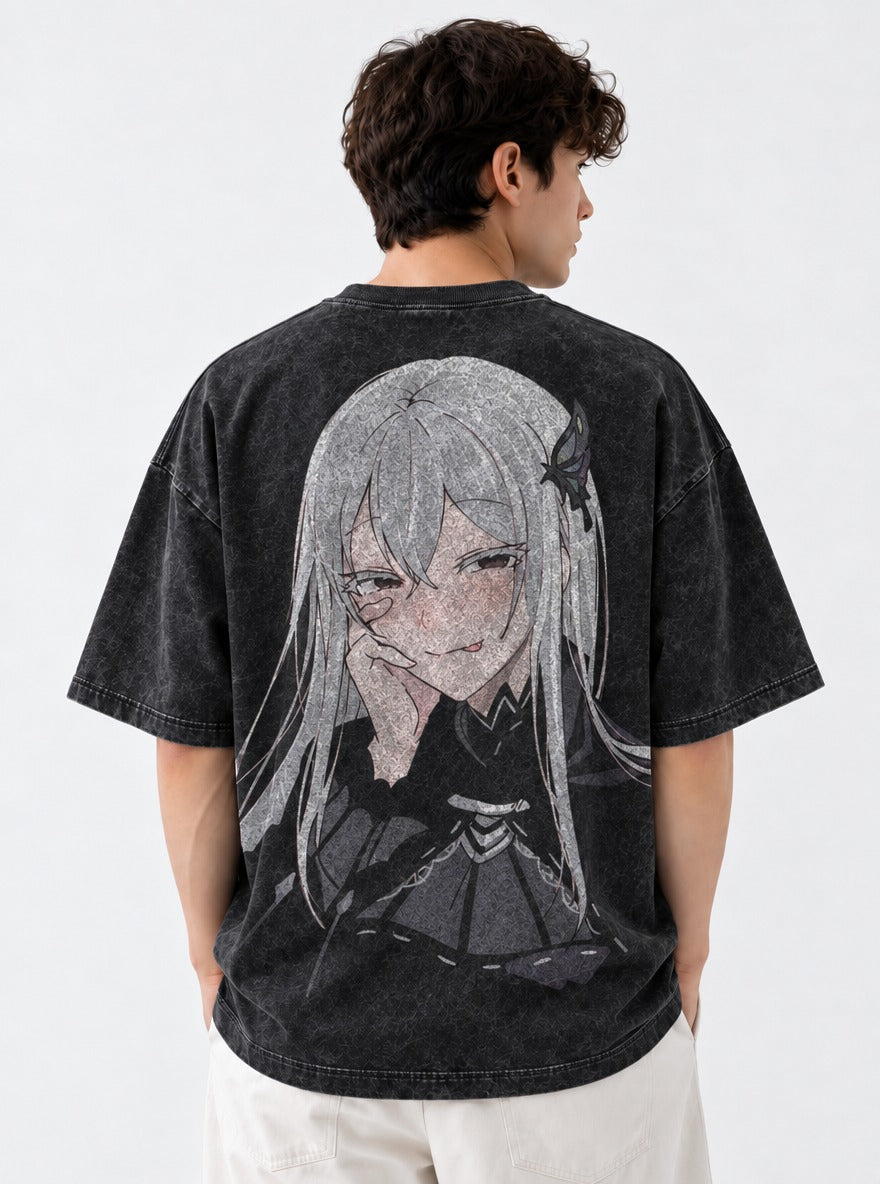 Butterfly Smirk – T-Shirt – model shot | Re Zero