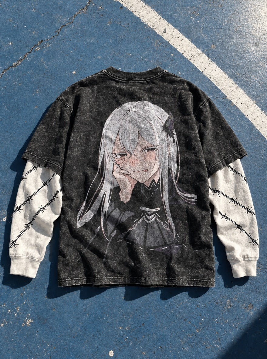 Butterfly Smirk – Double Sleeves – flat-lay | Re Zero