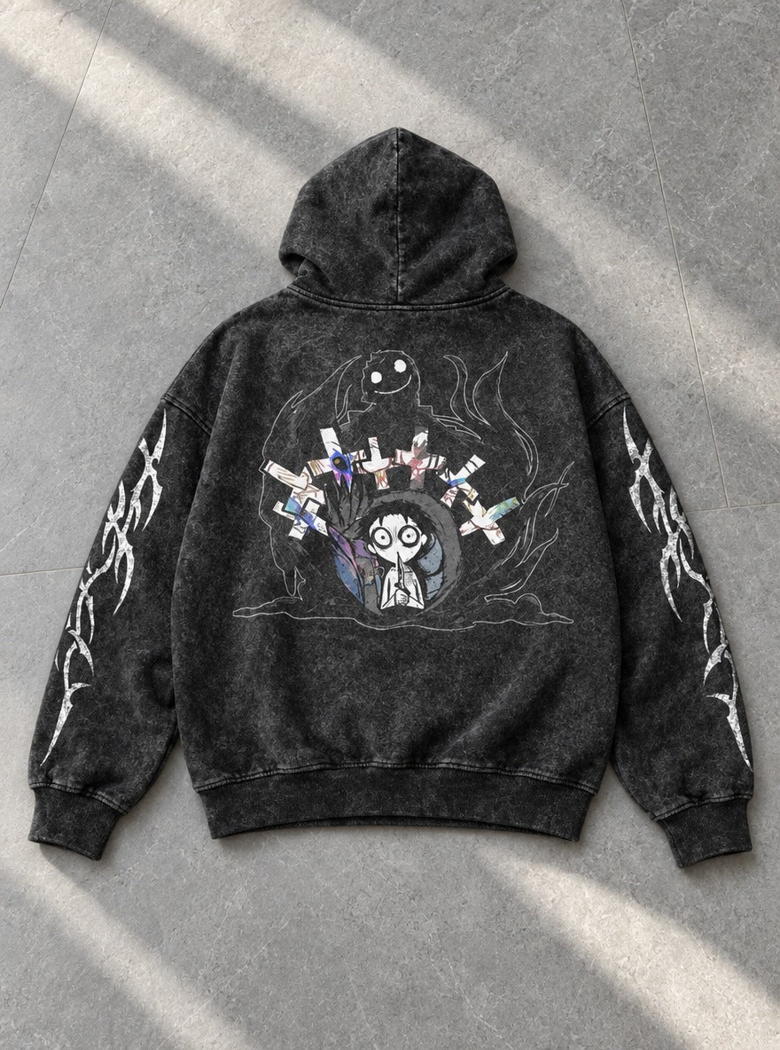 Grinning Shadow – Hoodie – flat-lay | Re Zero