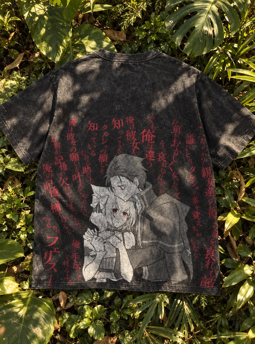 Monochrome Embrace – T-Shirt – flat-lay | Re Zero