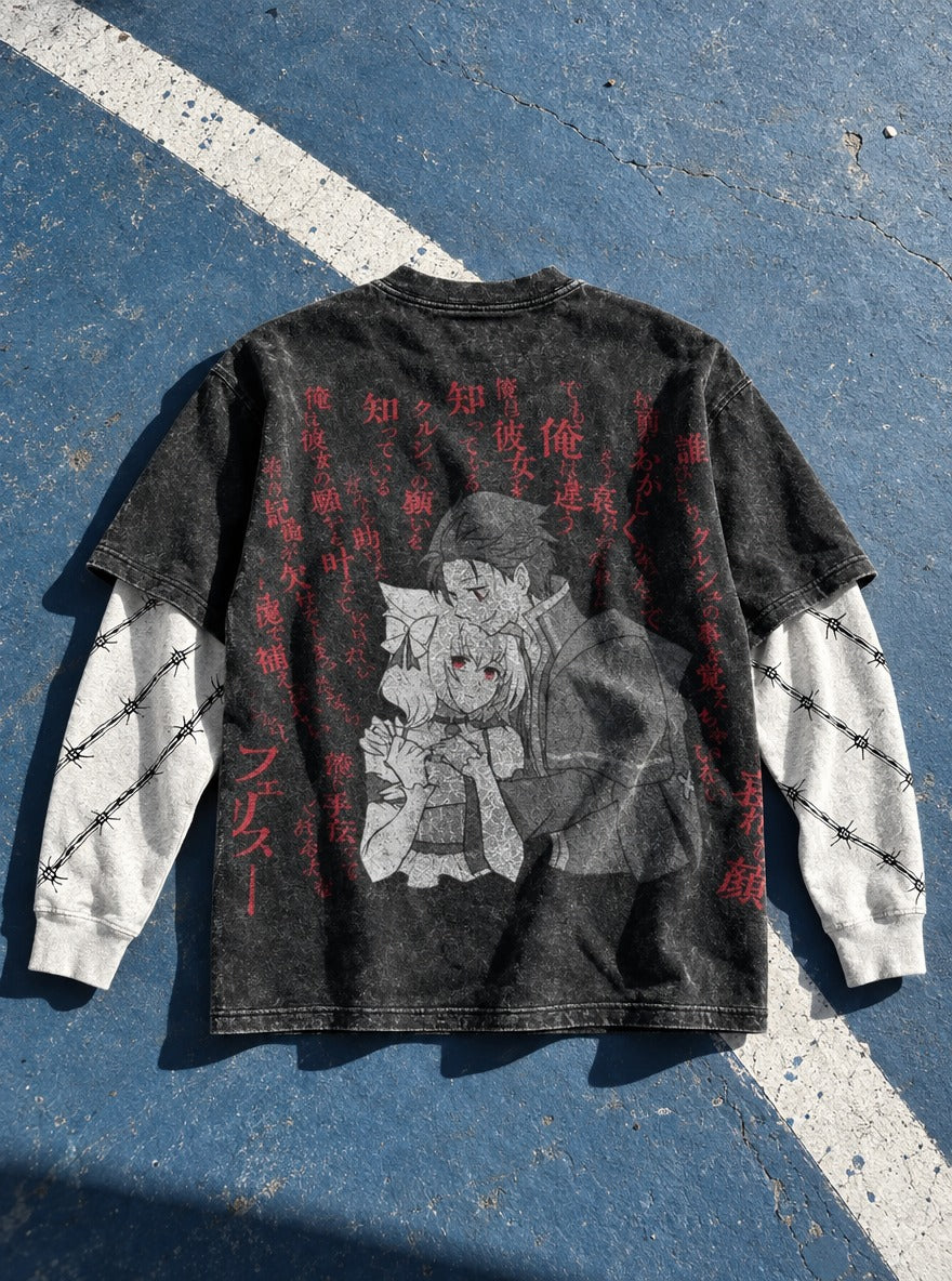 Monochrome Embrace – Double Sleeves – flat-lay | Re Zero