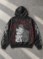 Monochrome Embrace – Hoodie – flat-lay | Re Zero