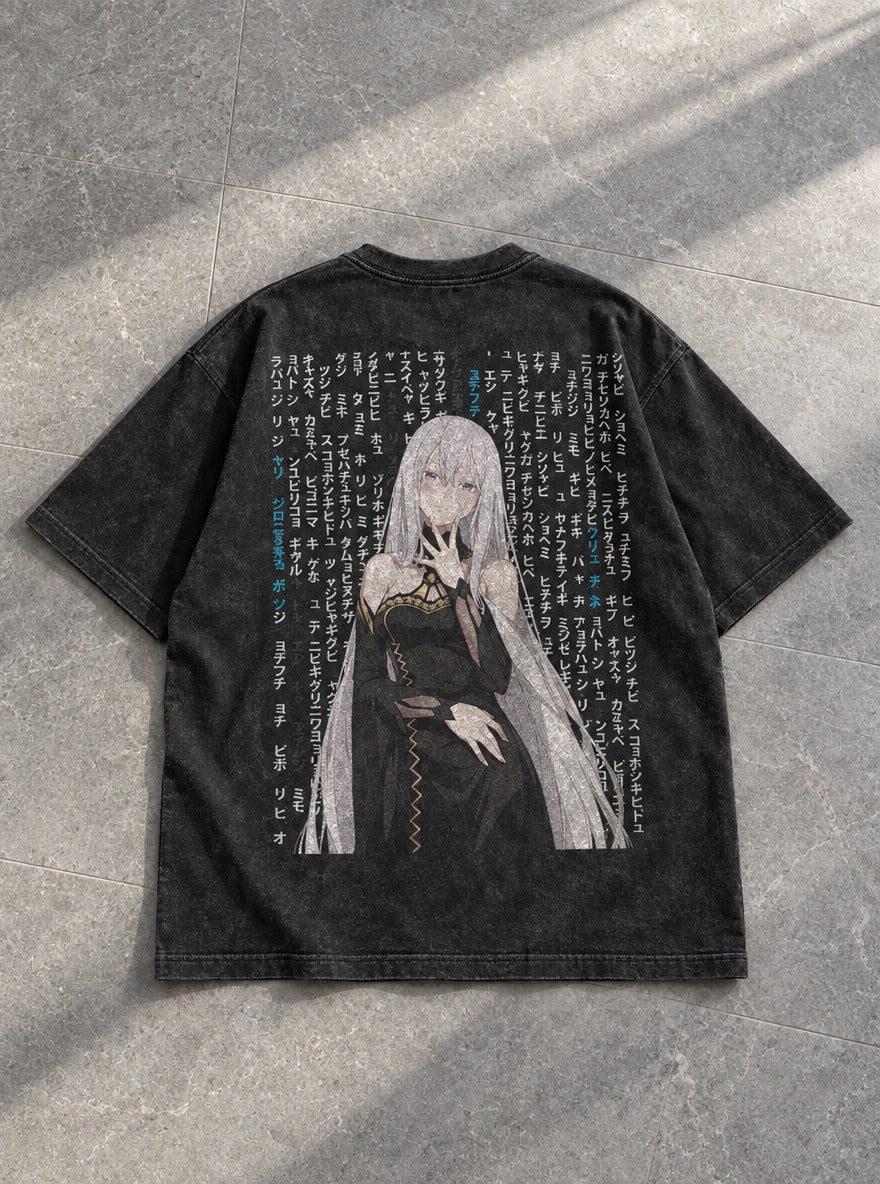 Obsidian Muse – T-Shirt – flat-lay | Re Zero