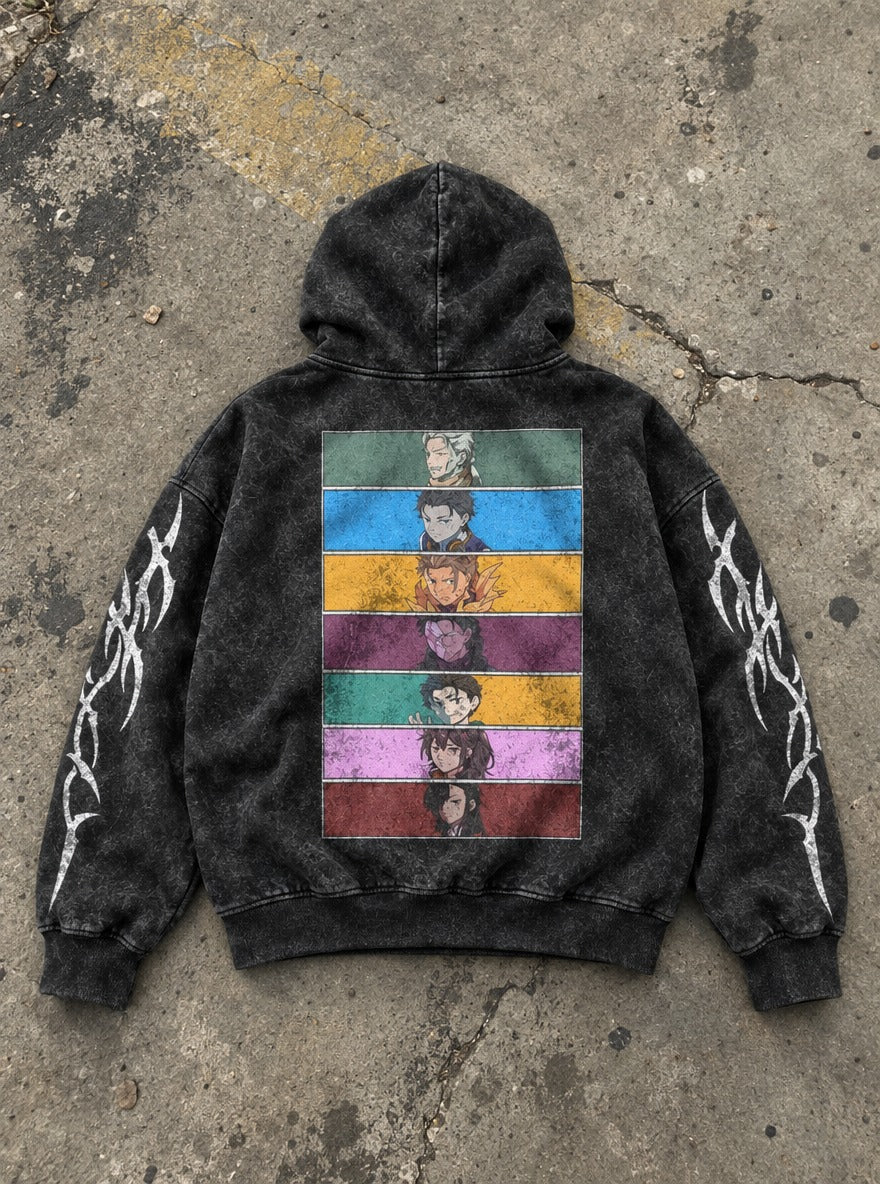 Panel Lineup – Hoodie – flat-lay | Re Zero