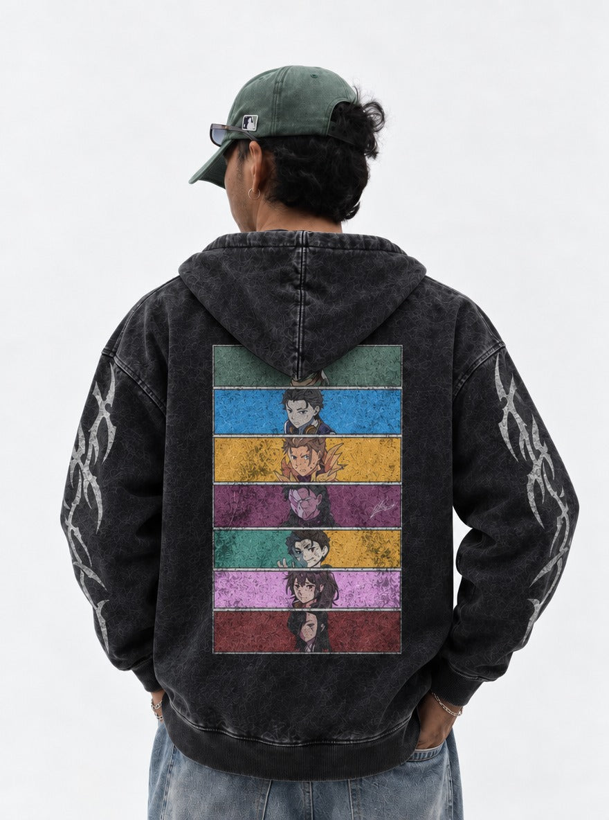 Panel Lineup – Hoodie – model shot | Re Zero
