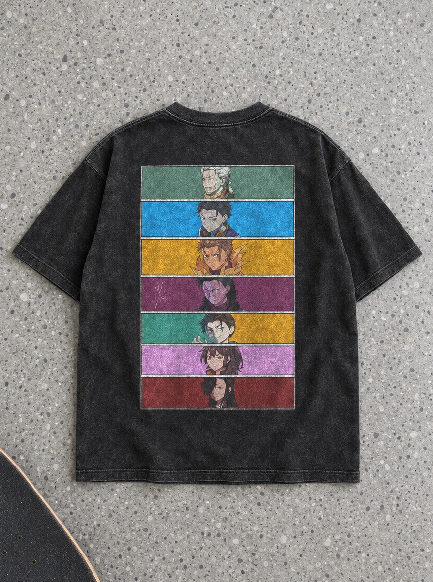 Panel Lineup – T-Shirt – flat-lay | Re Zero
