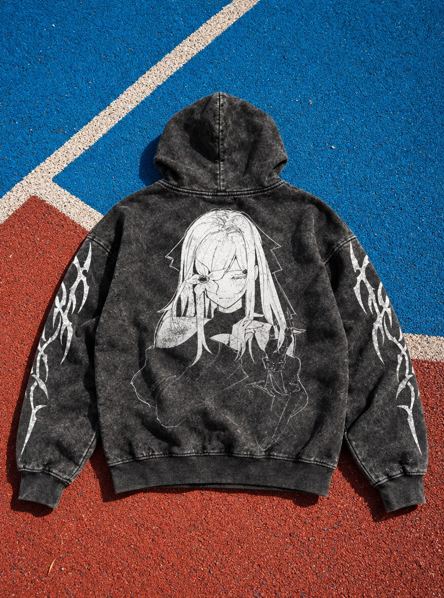 Petal Veil – Hoodie – flat-lay | Re Zero
