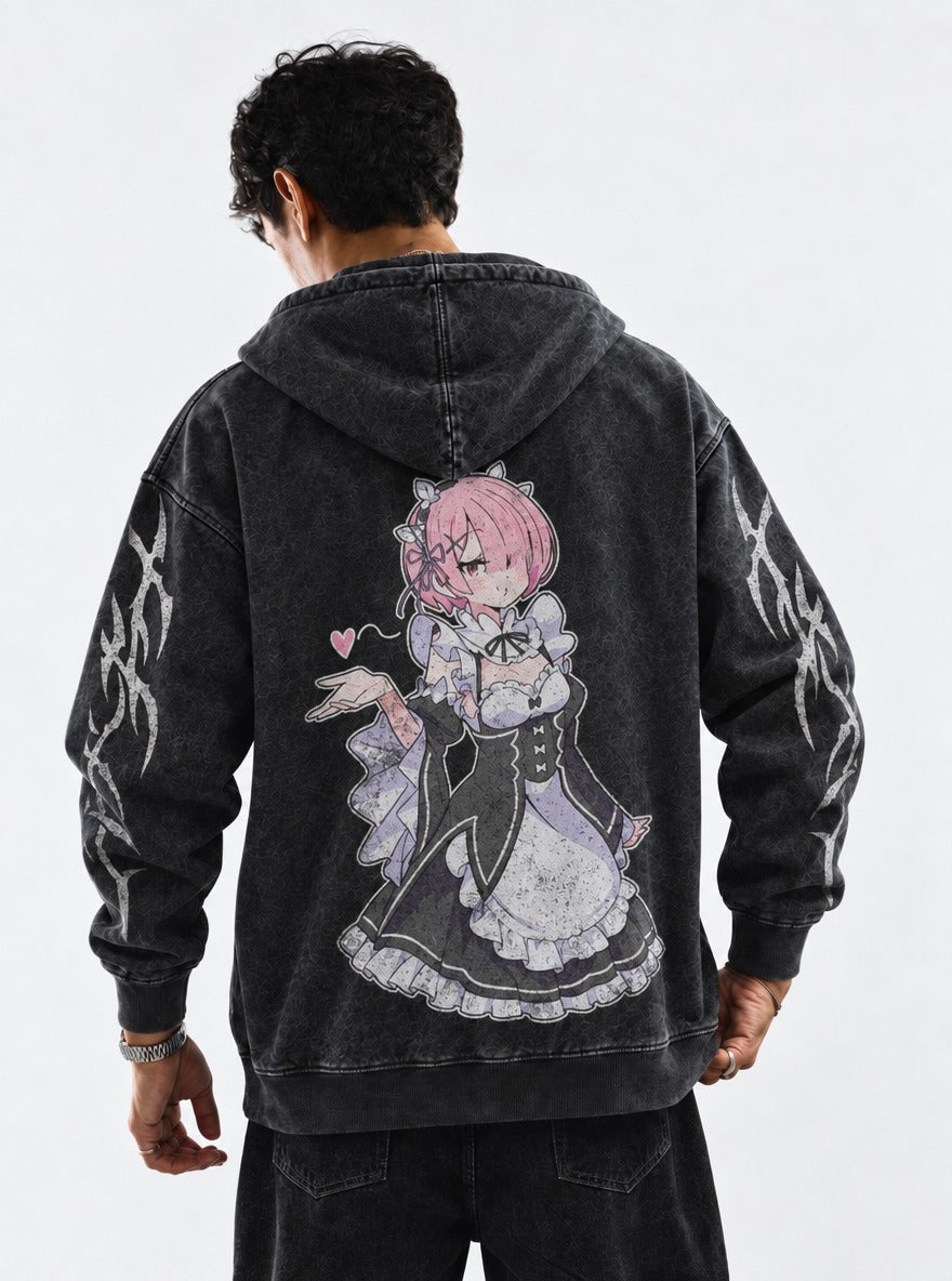 Pout Maid – Hoodie – model shot | Re Zero