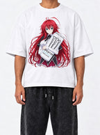 Rias Gremory – White Tee – model shot | Meme Tees