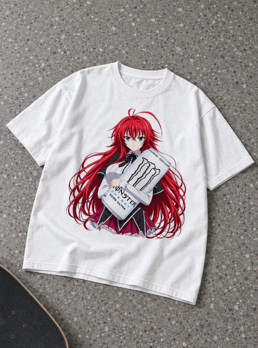 Rias Gremory – White Tee – flat-lay | Meme Tees