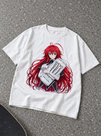 Rias Gremory – White Tee – flat-lay | Meme Tees