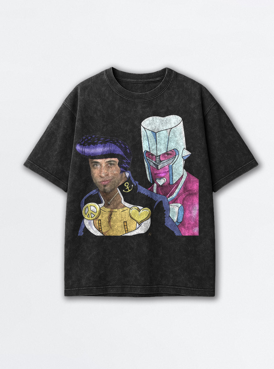 Ricardo Higashikata – Black Acid Wash Tee – mockup | Meme Tees