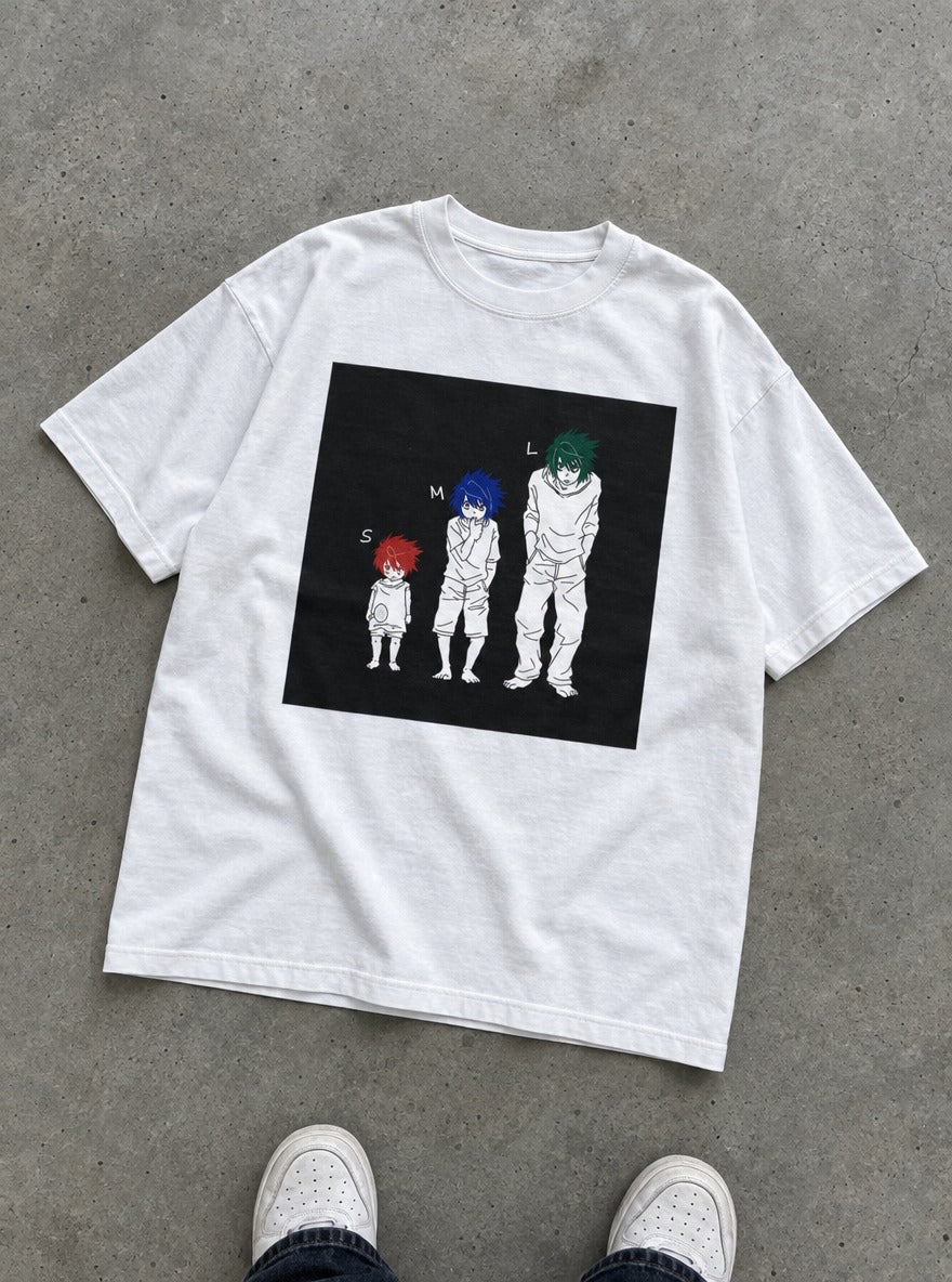S M L – White Tee – flat-lay | Meme Tees