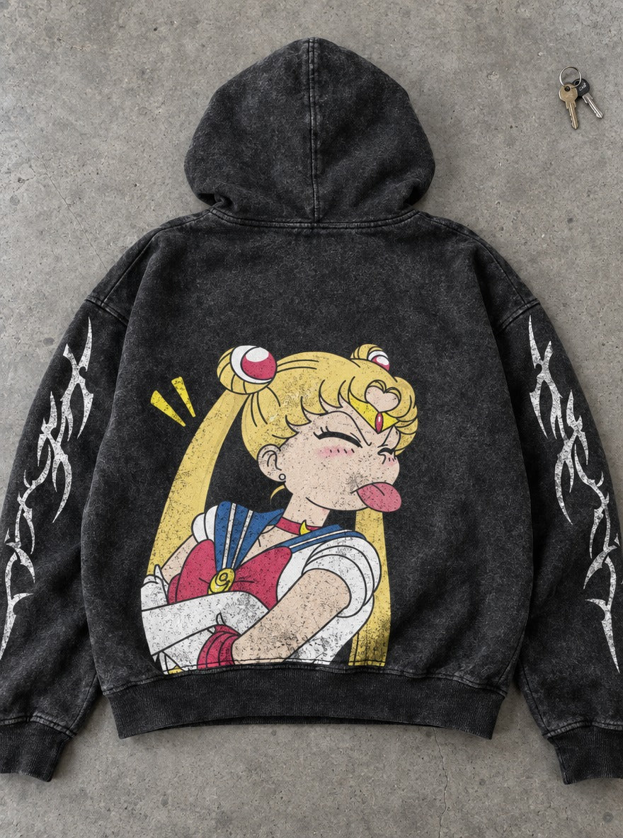 Cheeky Pose – Hoodie – flat-lay | Sailor Moon