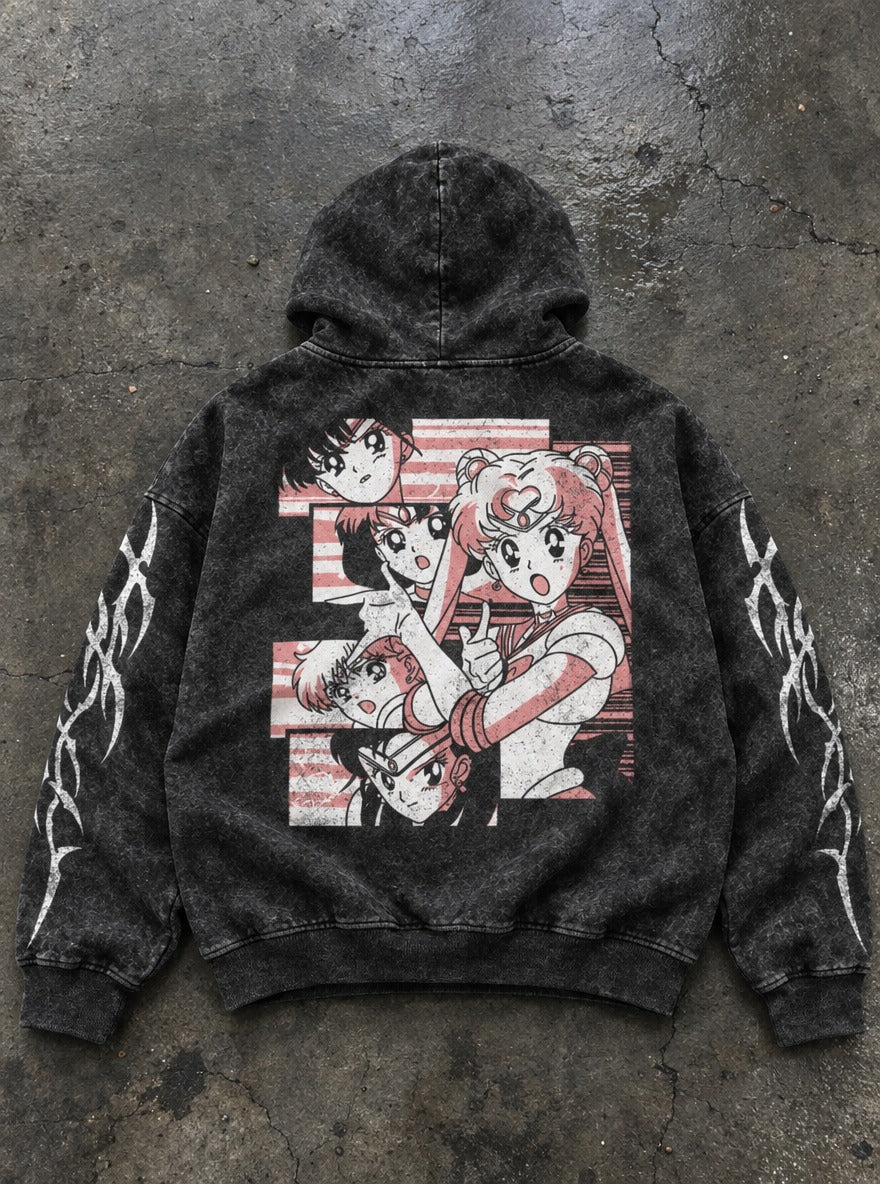 Coral Collage – Hoodie – flat-lay | Sailor Moon