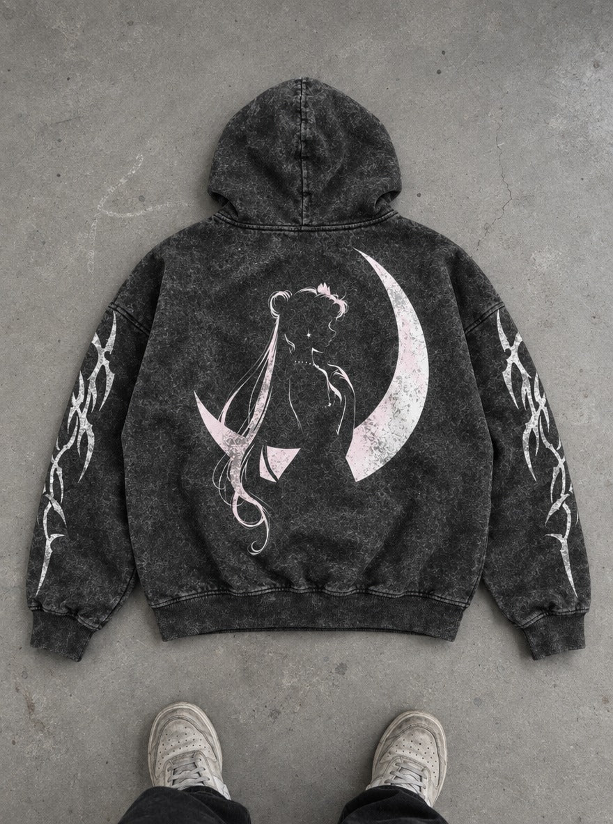 Crescent Silhouette – Hoodie – flat-lay | Sailor Moon