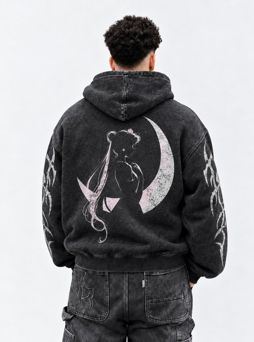 Crescent Silhouette – Hoodie – model shot | Sailor Moon